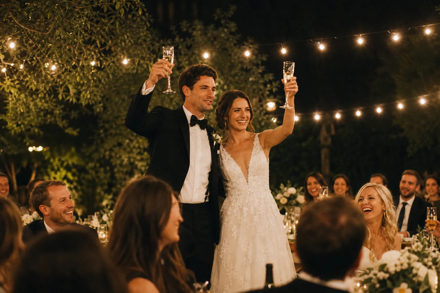 Garden wedding toast