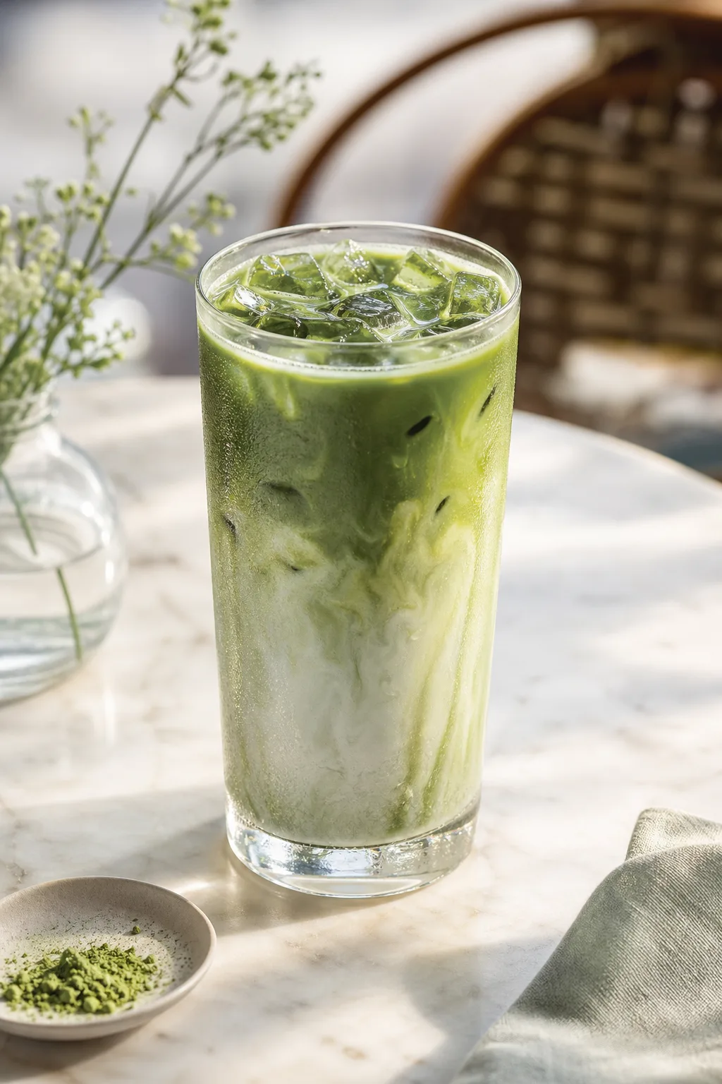 Iced matcha latte